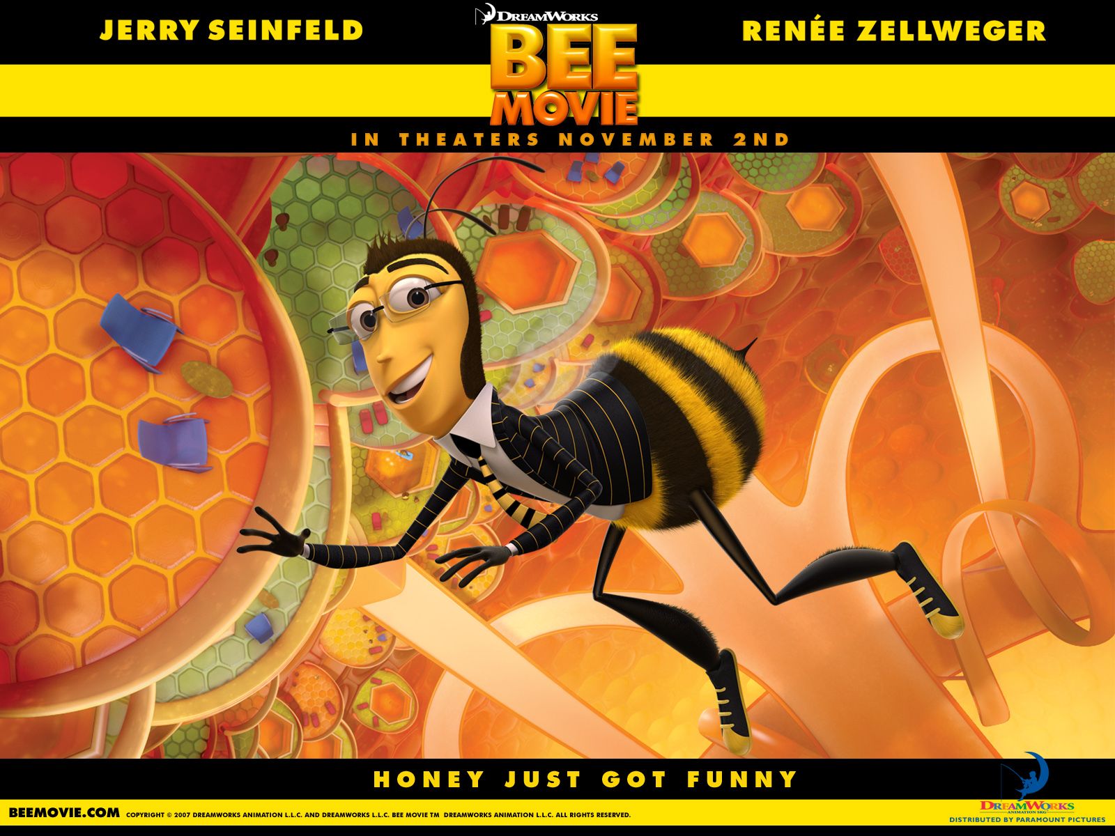 click on the image to download or enlarge bee movie wallpaper